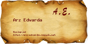 Arz Edvarda névjegykártya